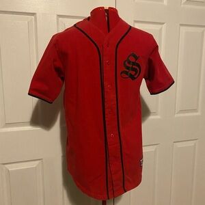 Stussy Red Baseball Style Jersey Size Medium